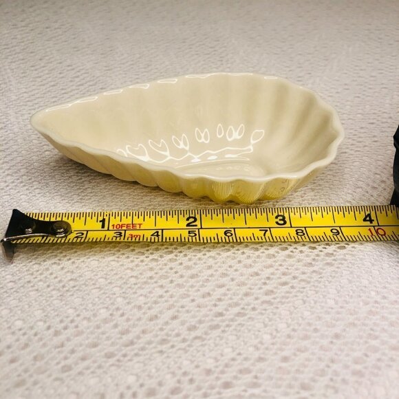 Belleek Vintage Open Salt Cellar Dish Teardrop Fluted 6th Mark 3rd Green - Picture 14 of 16